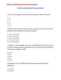 TEAS Test Study Guide with Practice Questions: Math and Science