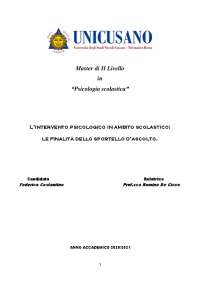 Tesi master psicologia scolastica