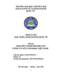 tiểu luận kinh doanh quốc tế