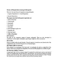 Respiration in arthropoda - Docsity