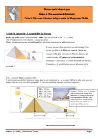 Découvrir la hauteur de la pyramide de Kheops avec Thalès | Exercices ...