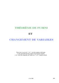 Théorème de Fubini et changement de variables Docsity