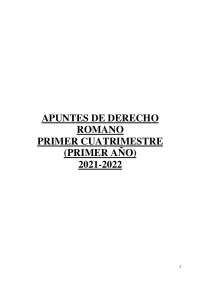 Apuntes Derecho Romano María José Torres Parra