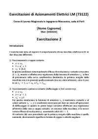 Esercitazioni Simscape X esame Azionamenti Elettrici