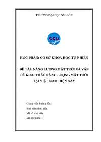 Năng lượng mặt trời và thực trạng sử dụng hiện nay