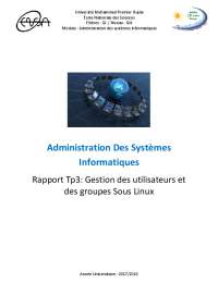 TP3 : Gestion d'utilisateurs et groupes Linux, Université Mohammed Premier Oujda