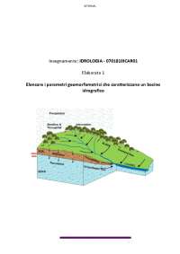 Elaborato 1 - Parametri geomorfometrici di un bacino idrografico