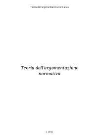 Teoria dell'Argomentazione Normativa: Eguaglianza, Pluralismo e Critica - Prof. Zanetti