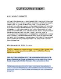 A very short note on our Solar System. - Docsity