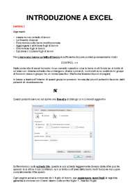 Introduzione a Microsoft Excel (informatica) - Docsity