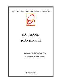 Giáo trình toán kinh tế