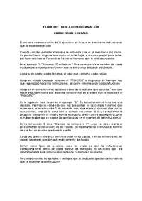 Examen de Lógica de Programación: Ejercicios y Resolución