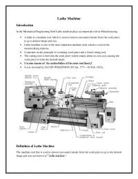 Lathe Machine Complete - Docsity
