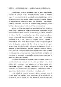 Resenha sobre o filme Tempos Modernos Charles Chaplin - Docsity