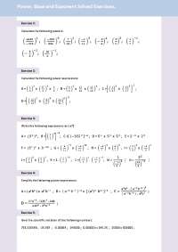 Power, base and exponent, scientific notation solved exercises - Docsity