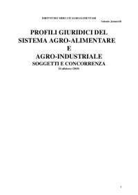 Profili giuridici del sistema agro-alimentare e agro-industriale-Soggetti e concorrenza