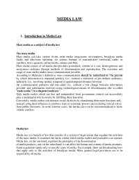 Media Law: Regulating Mass Media and Protecting Personal Rights - Prof. Mipata