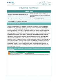 Fundamentos de Gerenciamento de Projetos - Atividade Individuall