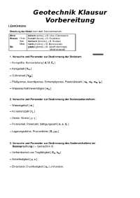 Geotechnik 1 Klausur Zusammenfassung