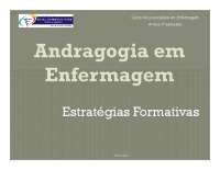 Andragogia em Enfermagem: Estratégias Formativas para Licenciatura em Enfermagem