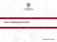 Tema 4 Las Instituciones de la Unión Europea (I) - Docsity