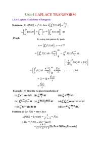 Laplace Transform of Integrals