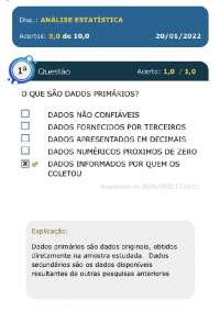 2º CICLO DE SIMULADOS 2022 - ESTÁCIO ANÁLISE ESTATISTICA - GABARITO