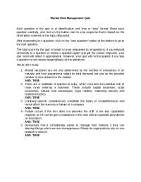 Market Risk Management Quiz