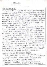 Electronic devices and circuits unit 3