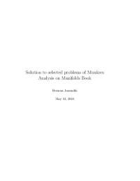 Munkres Analysis on Manifolds