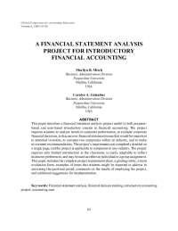 Financial Statement Analysis Project in Introductory Accounting