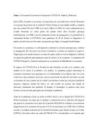 Ensayo del covid 19 y su impacto en la economía - Docsity