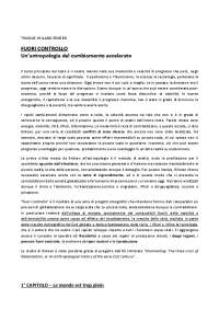 Fuori Controllo, un cambiamento accelerato