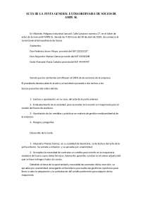Aprobación inversión y medidas medioambientales en Junta General AMPE SL (80 characters)