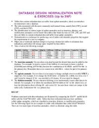 Lecture notes on normalization - Docsity