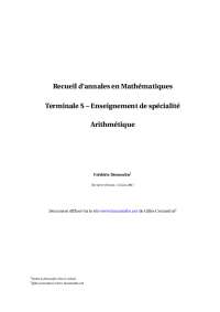 Recueil d'annales en Mathématiques Terminale S