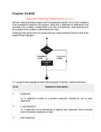 Decision Making Statement in C++ - Docsity