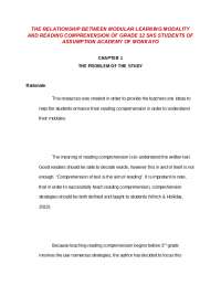 The Relationship Between Modular Learning Modality and Reading ...
