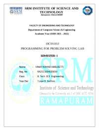 First year pps(c) programs of all 12 units - Docsity