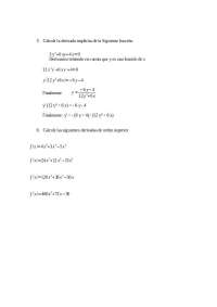 Cálculo de derivadas implícitas y primeras derivadas de funciones