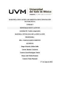 cuadro comparativo sistemas educativos