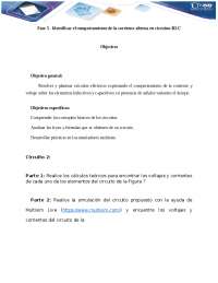 Comportamiento de la corriente alterna en circuitos RLC: cálculos y simulación en Multisim