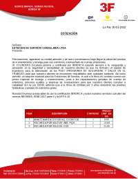 COTIZACIONES DE SERVICIOS PAR ESTACION DE SERVICIO