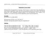 Dependency Preservation Notes