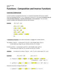 Function Composition & Inverse Functions: Understanding Notation & Role Swapping