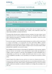 Atividade Individual - Transporte e Distribuição