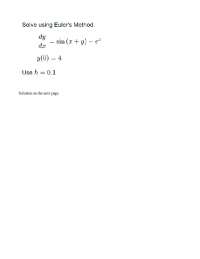 Euler method excercises