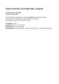 AD ANGELO MAI POESIA LEOPARDI - Docsity