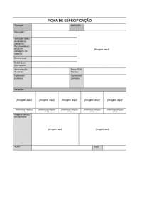 Ficha de Especificação: Aplicação de Materiais