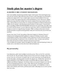 Study plan for master study aboard | Summaries Electrical Engineering ...